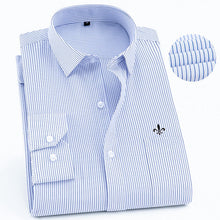Load image into Gallery viewer, 2019 Men Shirt Long Sleeved Camisa Social Masculina Classical Male Shirts Formal Business Shirt Man Embroidery Logo