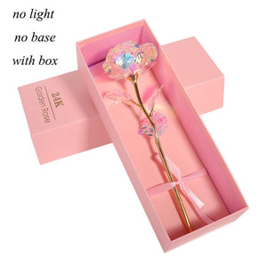 24K Foil Plated Rose Gold Rose Wedding Party Favors Valentine's Day Gift Lover Rose Artificial for Drop ship with card