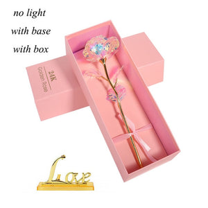 24K Foil Plated Rose Gold Rose Wedding Party Favors Valentine's Day Gift Lover Rose Artificial for Drop ship with card