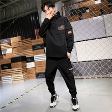 Load image into Gallery viewer, 2019 Workwear jacket men&#39;s Hooded Jacket+Pants 2PC Sets  baseball  loose Pullover coat &amp; Long Pants Mens Clothing