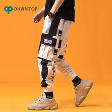 Load image into Gallery viewer, 2019 Spring Mens Harem Pants Streetwear Jogger Ribbons Trousers Men Hip Hop Sweatpants Trousers Letter Printed Cargo Harem Pants