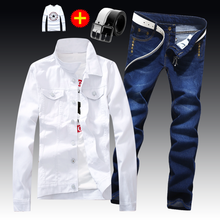 Load image into Gallery viewer, Spring Autumn Mens Slim Fit Denim Jacket Pants Long Sleeve Coat Casual 2pcs Set Buttons Front S2