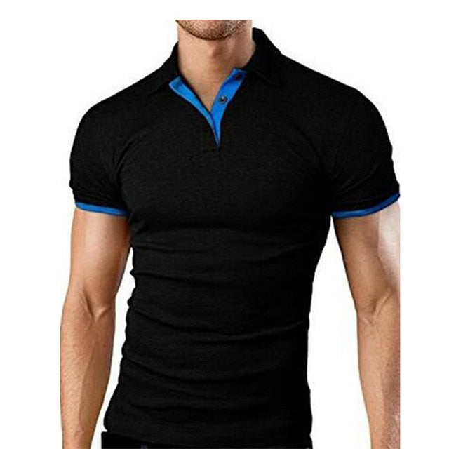 Summer short Sleeve Polo Shirt men Turn-over Collar fashion casual Slim Breathable Solid Color Business polo shirt  2019 TJWLKJ