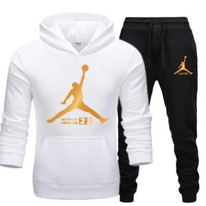 New Men  Hoodies Suit Fleece Warm Jordan 23 Tracksuit Men Sweatshirt Suit Hoodie+Sweat pants Jogging Homme Hooded Tracksuit XXL