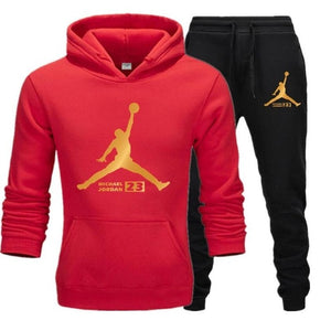 New Men  Hoodies Suit Fleece Warm Jordan 23 Tracksuit Men Sweatshirt Suit Hoodie+Sweat pants Jogging Homme Hooded Tracksuit XXL