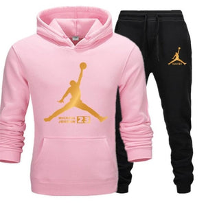 New Men  Hoodies Suit Fleece Warm Jordan 23 Tracksuit Men Sweatshirt Suit Hoodie+Sweat pants Jogging Homme Hooded Tracksuit XXL