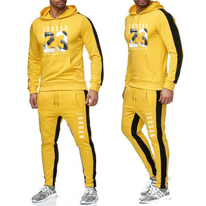 Brand Clothing Men's Fashion Tracksuit Casual Sportsuit Men Hoodies Sweatshirts Sportswear JORDAN 23 Coat+Pant Men Set