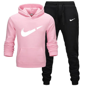 2019 BrandTrack suit Fashion Men Sportswear  Two Piece Sets All Cotton Thick hoodie+Pants Tracksuit Male Sets