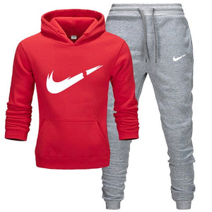 2019 BrandTrack suit Fashion Men Sportswear  Two Piece Sets All Cotton Thick hoodie+Pants Tracksuit Male Sets