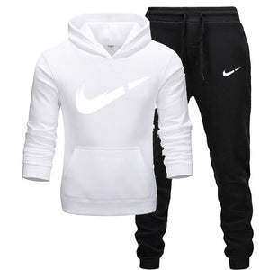 2019 BrandTrack suit Fashion Men Sportswear  Two Piece Sets All Cotton Thick hoodie+Pants Tracksuit Male Sets