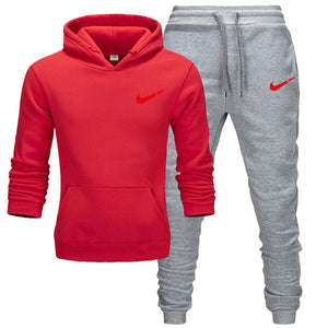 2019 BrandTrack suit Fashion Men Sportswear  Two Piece Sets All Cotton Thick hoodie+Pants Tracksuit Male Sets