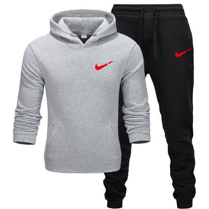 2019 BrandTrack suit Fashion Men Sportswear  Two Piece Sets All Cotton Thick hoodie+Pants Tracksuit Male Sets