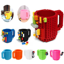 Load image into Gallery viewer, 350ml Creative Coffee Mug Travel Cup Kids Adult Cutlery Lego Mug Drink Mixing Cup Dinnerware Set for Child