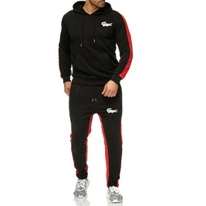 new Long Sleeve Hoodie Sweatshirt + sweatpants Sportswear crocodile men Suit fleece Autumn And Winter Trousers Sports Set Women