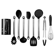 Load image into Gallery viewer, 12pcs Kitchen Utensil Set Silicone Cooking Tools Set Household Wooden Koken Gereedschap Met Opbergdoos Turner Tang Spatel Turner