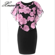 Load image into Gallery viewer, Summer Plus Size 5XL Rose Valentine Overlay Dress Women Clothing Chiffon Elegant Party Pencil Dress Vestidos S-5XL