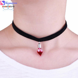 Red Plasma Bottle Pendant Necklaces Halloween Necklace Fashion Jewelry