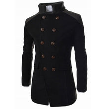 Load image into Gallery viewer, Men Jacket Warm Winter Trench Long Outwear Button Smart Overcoat