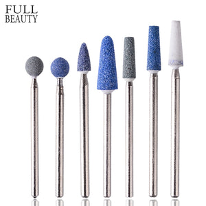 Full Beauty 1PCS New Blue Color Ceramic Stones Nail Drill Bits Rotarry Cleaning Cutter Electric Nail Art Manicure Mill CHLS01-07