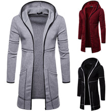 Load image into Gallery viewer, Fashion Mens Hooded Solid Trench Coat Jacket Cardigan Long Sleeve Outwear Blouse