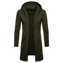 Load image into Gallery viewer, Fashion Mens Hooded Solid Trench Coat Jacket Cardigan Long Sleeve Outwear Blouse