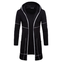 Load image into Gallery viewer, Fashion Mens Hooded Solid Trench Coat Jacket Cardigan Long Sleeve Outwear Blouse