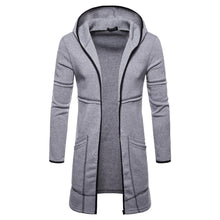 Load image into Gallery viewer, Fashion Mens Hooded Solid Trench Coat Jacket Cardigan Long Sleeve Outwear Blouse