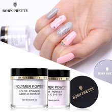 Load image into Gallery viewer, BORN PRETTY Pink White Clear Acrylic Powder 10ml Tip Extension French Nail Polymer Powder Acrylic Brush Crystal Glass Container