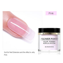 Load image into Gallery viewer, BORN PRETTY Pink White Clear Acrylic Powder 10ml Tip Extension French Nail Polymer Powder Acrylic Brush Crystal Glass Container