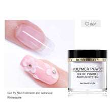 Load image into Gallery viewer, BORN PRETTY Pink White Clear Acrylic Powder 10ml Tip Extension French Nail Polymer Powder Acrylic Brush Crystal Glass Container