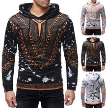 Load image into Gallery viewer, Mens Autumn Winter Printed Pullover Long Sleeve Hooded Sweatshirt Tops Blouse