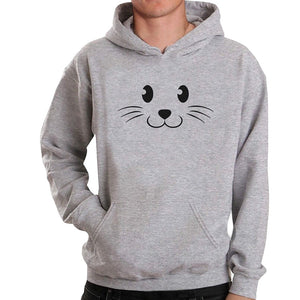 Men Autumn Fashion Long Sleeve Cat Printing Sweatshirt Blouse Tops T Shirt