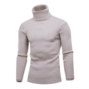 SHUJIN Spring Warm Turtleneck Sweater Men Fashion Solid Knitted Mens Sweaters 2018 Casual Male Double Collar Slim  Pullover