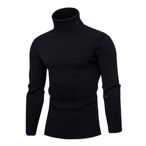 SHUJIN Spring Warm Turtleneck Sweater Men Fashion Solid Knitted Mens Sweaters 2018 Casual Male Double Collar Slim  Pullover