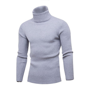 SHUJIN Spring Warm Turtleneck Sweater Men Fashion Solid Knitted Mens Sweaters 2018 Casual Male Double Collar Slim  Pullover