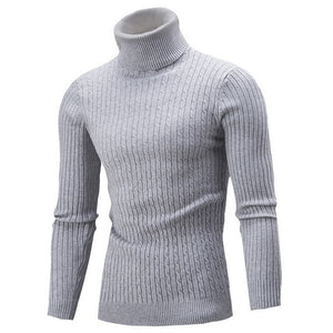 SHUJIN Spring Warm Turtleneck Sweater Men Fashion Solid Knitted Mens Sweaters 2018 Casual Male Double Collar Slim  Pullover