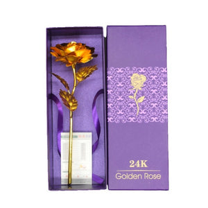 24K Foil Plated Rose Gold Rose Wedding Party Favors Valentine's Day Gift Lover Rose Artificial for Drop ship with card