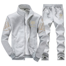 Load image into Gallery viewer, Tracksuits Men Polyester Sweatshirt Sporting Fleece 2019 Gyms Spring Jacket + Pants Casual Men&#39;s Track Suit Sportswear Fitness