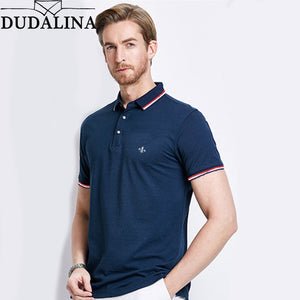 Dudalina Short Sleeve Polo Shirt Men 2019 Summer Casual & Business Brand  Embroidery Striped Polos Shirts Para Hombre